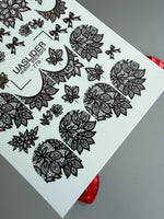 Lace Nail Decals — Black Lace Florals, Moons & Bows | 779 - UASLIDER