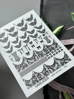 Lace Nail Decals — Black Lace French Tips, Bows & Net Wraps | 789 - UASLIDER