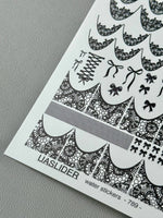 Lace Nail Decals — Black Lace French Tips, Bows & Net Wraps | 789 - UASLIDER