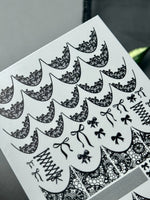 Lace Nail Decals — Black Lace French Tips, Bows & Net Wraps | 789 - UASLIDER