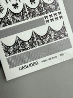 Lace Nail Decals — Black Lace French Tips, Bows & Wraps | 785 - UASLIDER