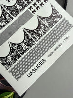 Lace Nail Decals — Black Lace French Tips, Bows & Wraps | 785 - UASLIDER