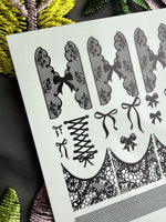 Lace Nail Decals — Black Lace French Tips, Bows & Wraps | 785 - UASLIDER