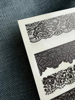 Lace Nail Decals — Black Lace Tip Strips, 4 Patterns | 767 - UASLIDER