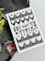 Lace Nail Decals — Black Lace Tips, Chandelier & Bows | 792 - UASLIDER