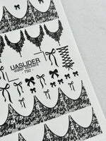 Lace Nail Decals — Black Lace Tips, Chandelier & Bows | 792 - UASLIDER