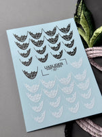 Lace Nail Decals — Black & White Lace French Tips | 787 - UASLIDER