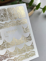 Lace Nail Decals — Gold Foil Full Nail & French Tip Patterns | Fg-320 - UASLIDER