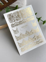 Lace Nail Decals — Gold Foil Full Nail & French Tip Patterns | Fg-320 - UASLIDER