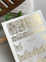 Lace Nail Decals — Gold Foil Full Nail & French Tip Patterns | Fg-320 - UASLIDER