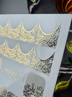 Lace Nail Decals — Gold Foil Full Nail & Scallop French Tip | Fg-319 - UASLIDER
