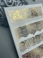 Lace Nail Decals — Gold Foil Wide Border Strips | Fg-307 - UASLIDER