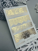Lace Nail Decals — Gold Foil Wide Border Strips | Fg-307 - UASLIDER