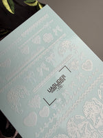 Lace Nail Decals — White Bows, Hearts & Lace Strips | 770 - UASLIDER