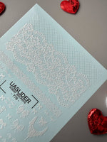 Lace Nail Decals — White Bows, Lace & "Cry Baby" Text | 776 - UASLIDER