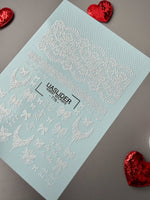 Lace Nail Decals — White Bows, Lace & "Cry Baby" Text | 776 - UASLIDER