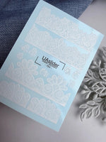 Lace Nail Decals — White Floral Lace Border Strips | 764 - UASLIDER
