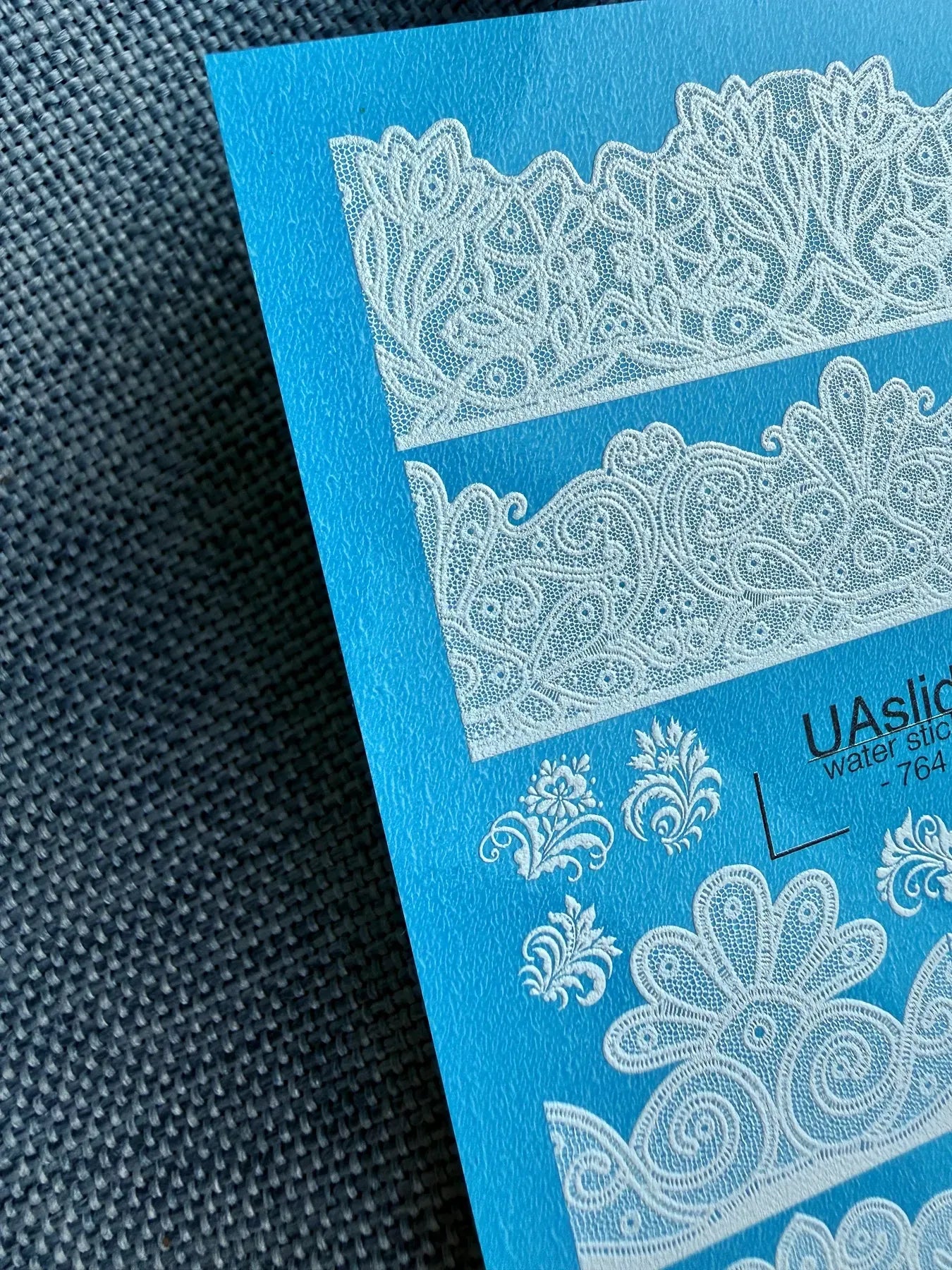 Lace Nail Decals — White Floral Lace Border Strips | 764 - UASLIDER