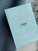 Lace Nail Decals — White Floral Lace Border Strips | 764 - UASLIDER