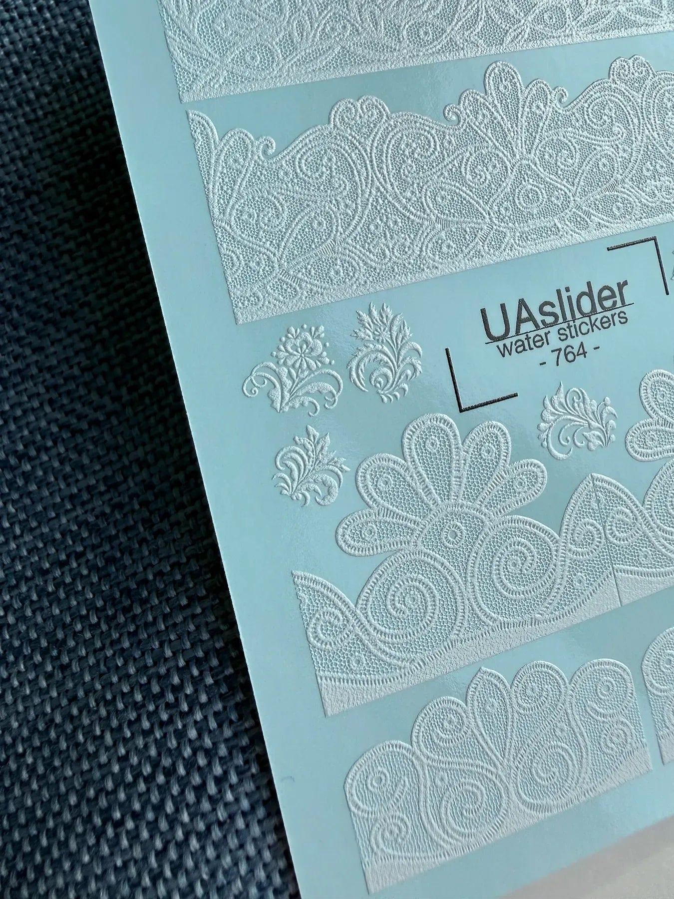 Lace Nail Decals — White Floral Lace Border Strips | 764 - UASLIDER