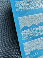 Lace Nail Decals — White Lace Border Strips, 4 Patterns | 765 - UASLIDER