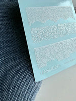 Lace Nail Decals — White Lace Border Strips, 4 Patterns | 765 - UASLIDER