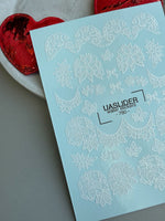 Lace Nail Decals — White Lace Florals, Moons & Bows | 780 - UASLIDER