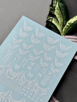 Lace Nail Decals — White Lace French Tips, Bows & Net Wraps | 790 - UASLIDER