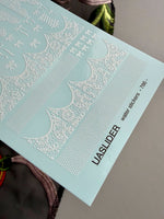 Lace Nail Decals — White Lace French Tips, Bows & Wraps | 786 - UASLIDER