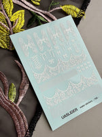 Lace Nail Decals — White Lace French Tips, Bows & Wraps | 786 - UASLIDER