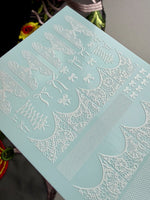 Lace Nail Decals — White Lace French Tips, Bows & Wraps | 786 - UASLIDER
