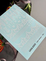 Lace Nail Decals — White Lace French Tips, Bows & Wraps | 786 - UASLIDER