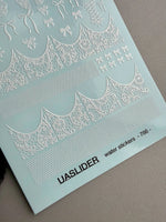 Lace Nail Decals — White Lace French Tips, Bows & Wraps | 786 - UASLIDER