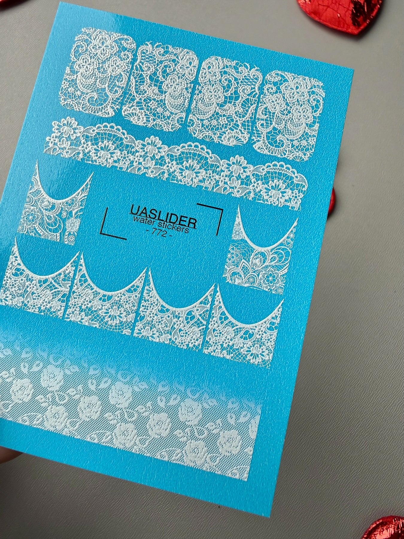 Lace Nail Decals — White Lace French Tips & Full Wraps | 772 - UASLIDER