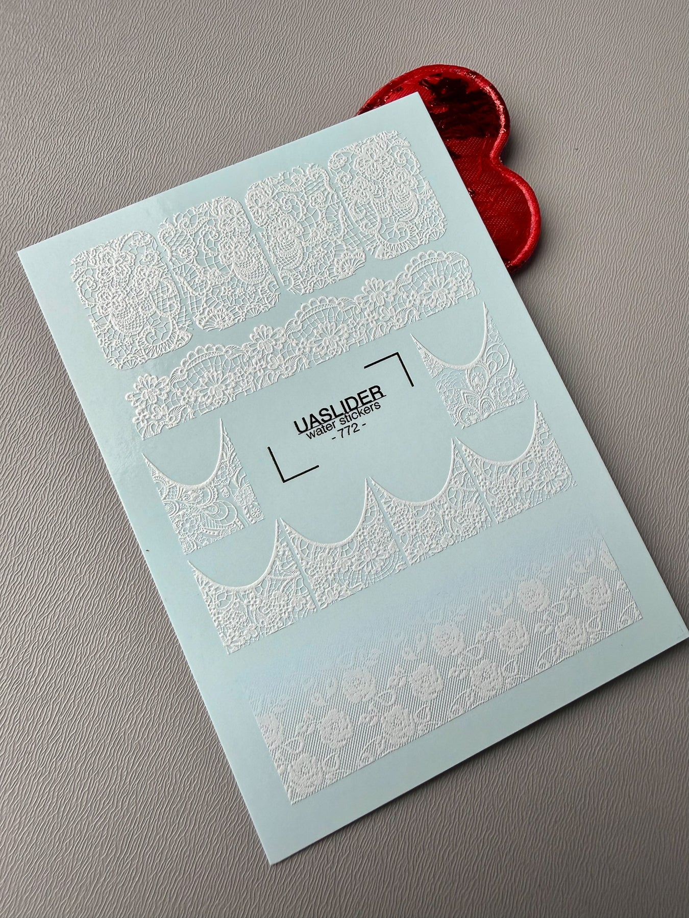 Lace Nail Decals — White Lace French Tips & Full Wraps | 772 - UASLIDER