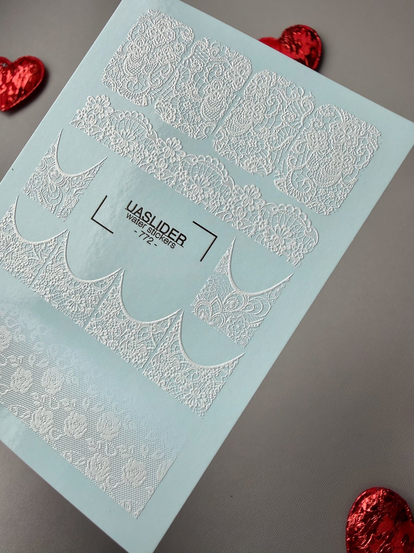 Lace Nail Decals — White Lace French Tips & Full Wraps | 772 - UASLIDER