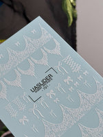 Lace Nail Decals — White Lace Tips, Chandelier & Bows | 791 - UASLIDER
