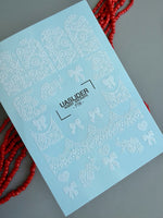 Lace Nail Decals — White Lace Wraps, Bows & Floral Hearts | 778 - UASLIDER
