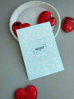 Lace Nail Decals — White Lace Wraps, Bows & Floral Hearts | 778 - UASLIDER