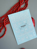 Lace Nail Decals — White Lace Wraps, Bows & Floral Hearts | 778 - UASLIDER