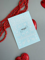 Lace Nail Decals — White Lace Wraps, Bows & Floral Hearts | 778 - UASLIDER