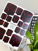 Lava Pedicure Nail Wraps — Red Cracks on Black | MWC-046 - UASLIDER