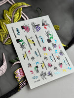 Leaf Nail Decals — Abstract Branches, Black Blocks & Scribbles | MC-059 - UASLIDER