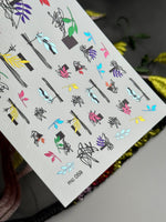 Leaf Nail Decals — Abstract Branches, Black Blocks & Scribbles | MC-059 - UASLIDER