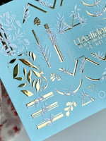 Leaf Nail Decals — Gold Foil Botanicals & Geometric Lines | CF - 103 - UASLIDER