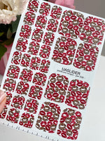 Leopard Kiss Pedicure Wraps — Red Lip Print Pattern | pw-338 - UASLIDER