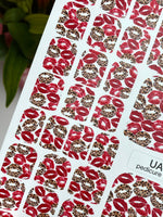 Leopard Kiss Pedicure Wraps — Red Lip Print Pattern | pw-338 - UASLIDER