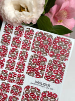Leopard Kiss Pedicure Wraps — Red Lip Print Pattern | pw-338 - UASLIDER