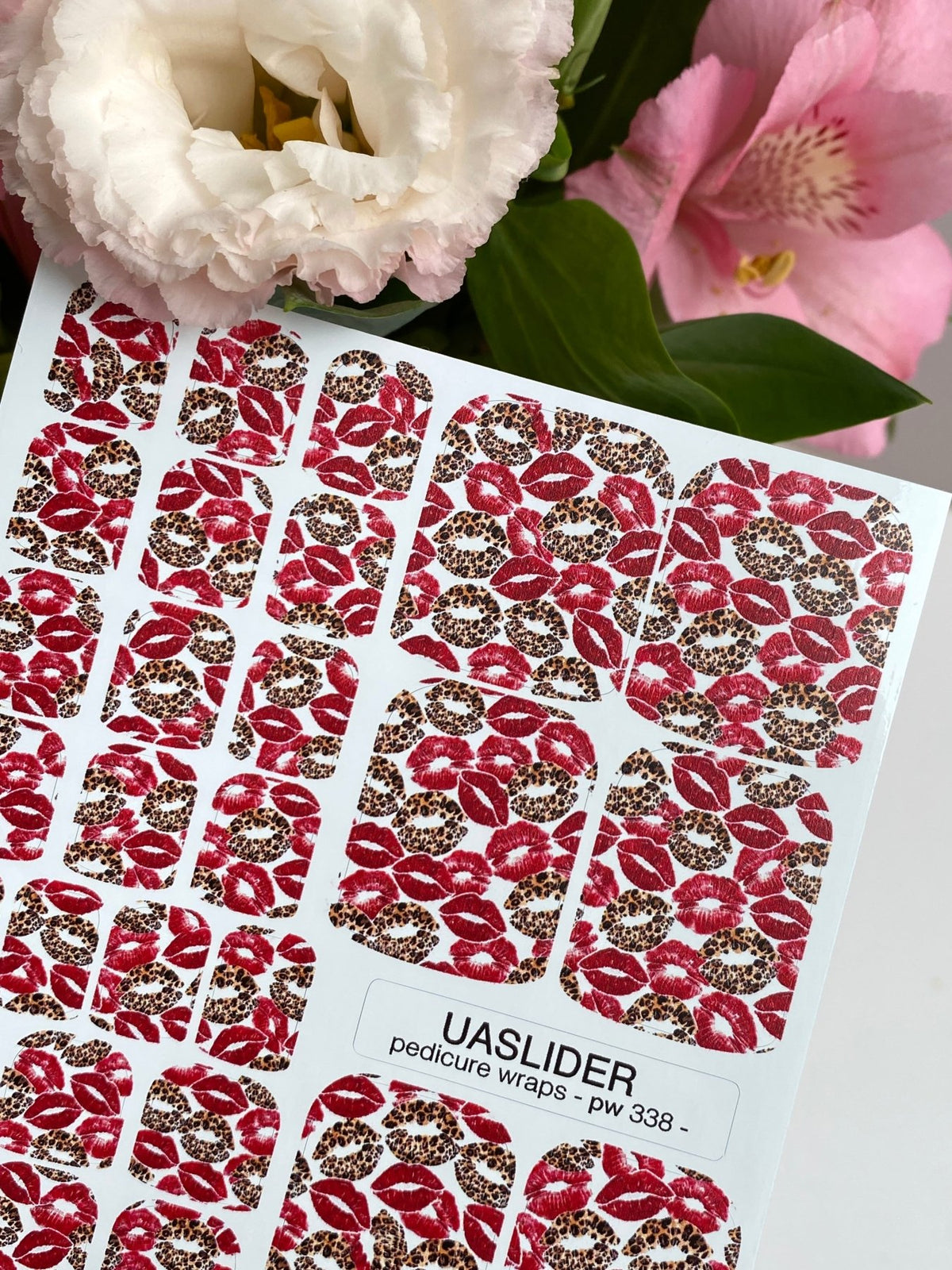 Leopard Kiss Pedicure Wraps — Red Lip Print Pattern | pw-338 - UASLIDER