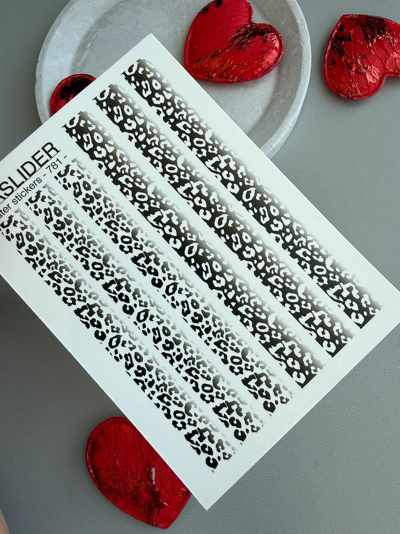 Leopard Nail Decals — Black & White Cheetah Print Strips | 781 - UASLIDER